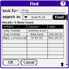 Palm Pilot Search Results
